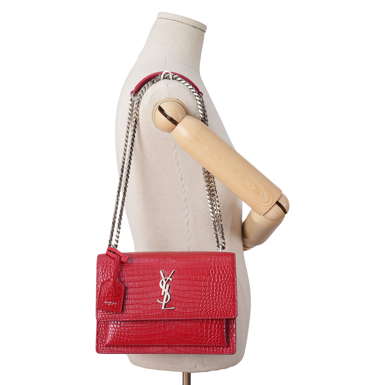 YVES SAINT LAURENT(USED)생로랑 442906 크로커 패턴 선셋백 미듐